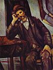 Paul Cezanne Canvas Paintings - Man Smoking a Pipe